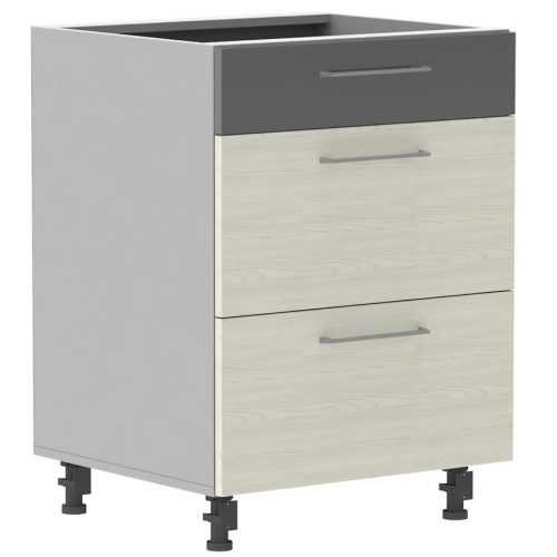 Kuchyňská skříňka Next D60S/3 Bělená Douglaska/Antracitová Baumax