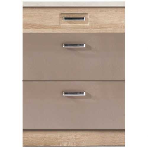 Kuchyňská skříňka Premio 10D Dub Sonoma/Bílý/Cappuccino Lesk Baumax