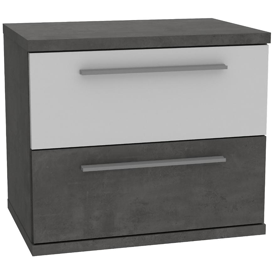 Noční Stolek Julietta 50cm Beton/Bílý Lesk Baumax