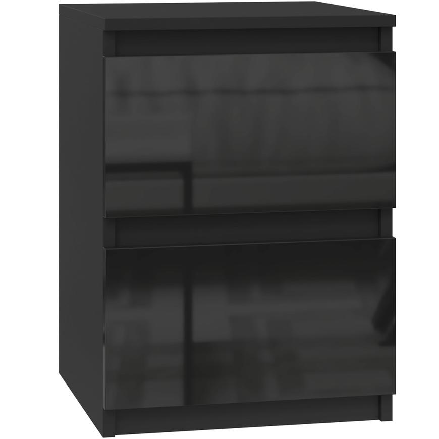 Noční Stolek Malwa M2 Černý/Černý Lesk Baumax