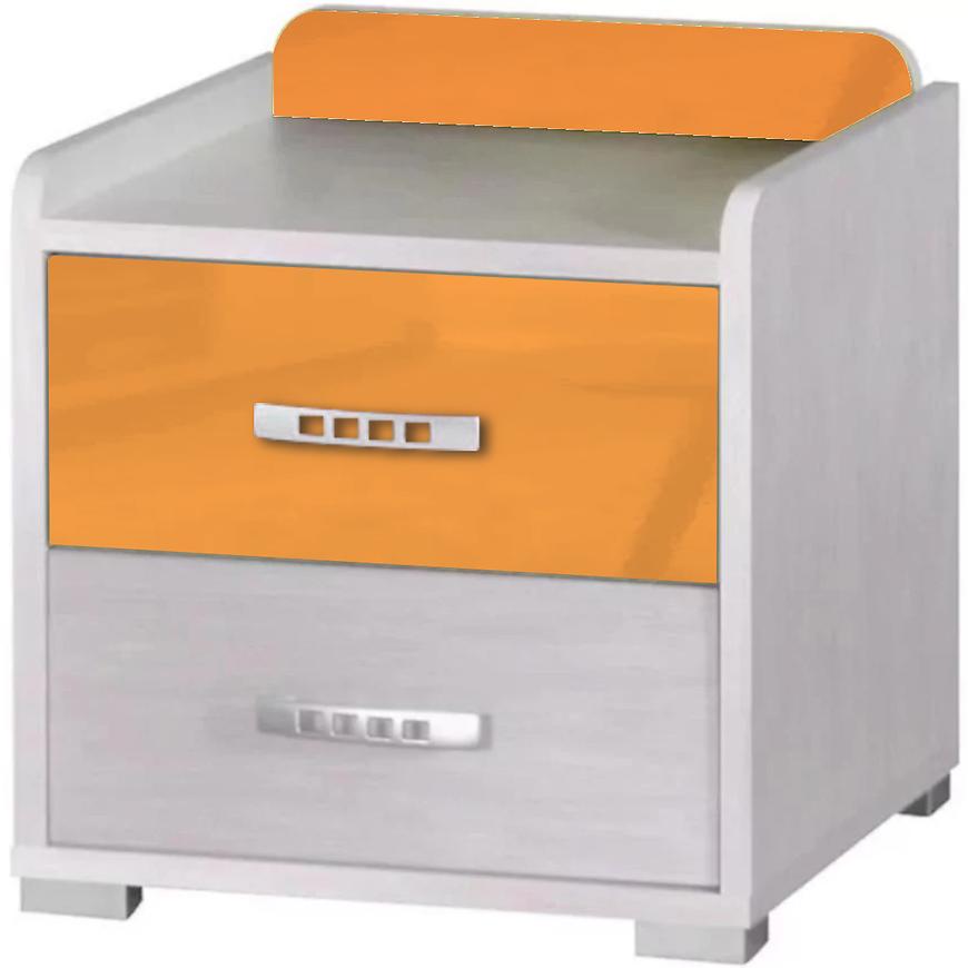 Noční Stolek Nemo 8 Jasan Werona/Oranžový Lesk Baumax