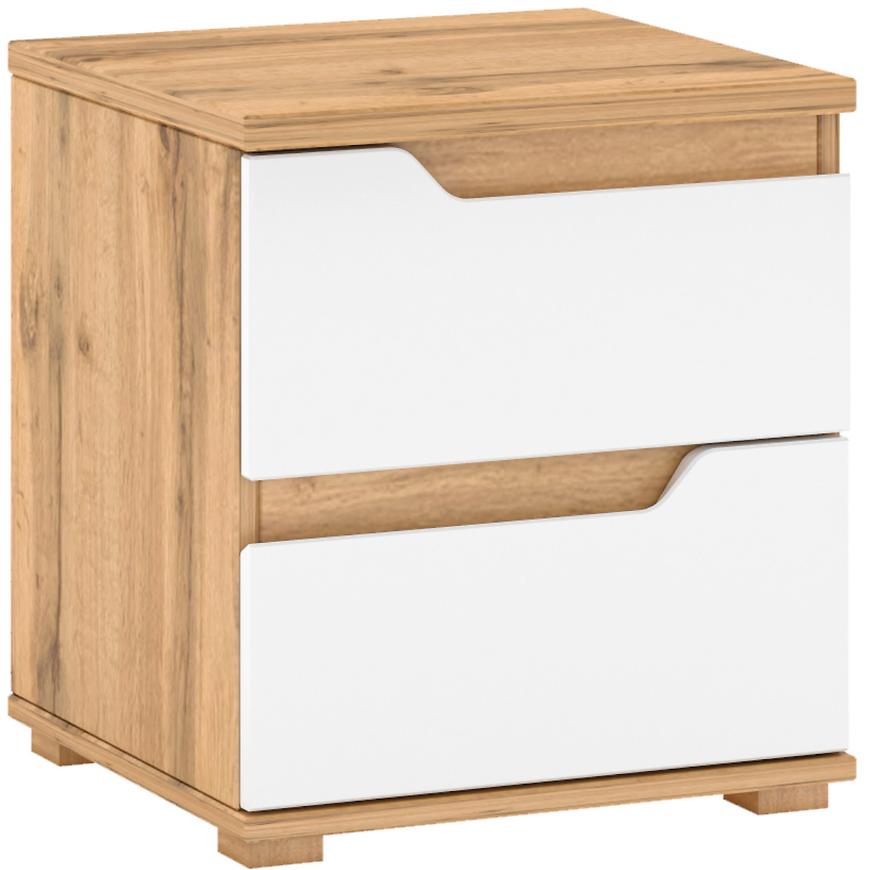Noční Stolek Vincent Bílá/Dub Wotan Baumax