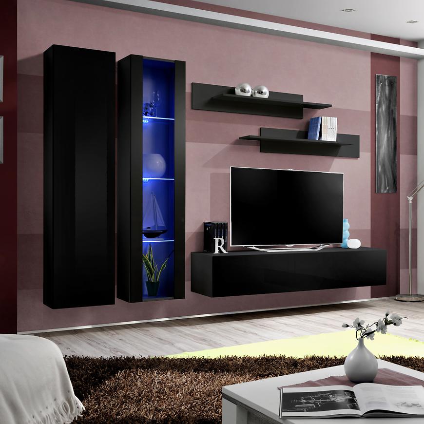 Obývací Stěna Fly A+Sklo Černá Zz Fy A4 Baumax