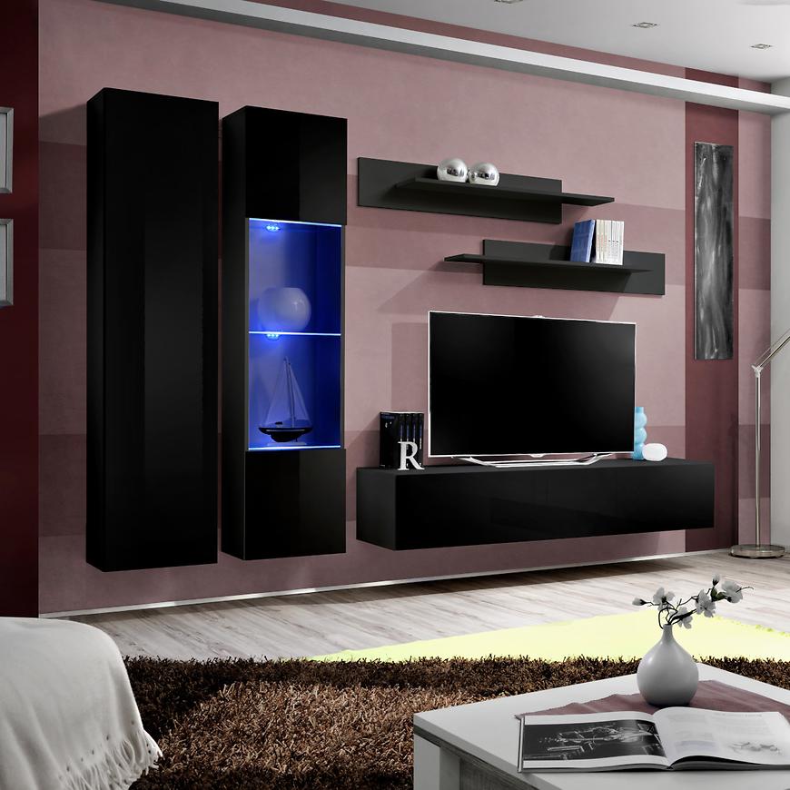 Obývací Stěna Fly A+Sklo Černá Zz Fy A5 Baumax