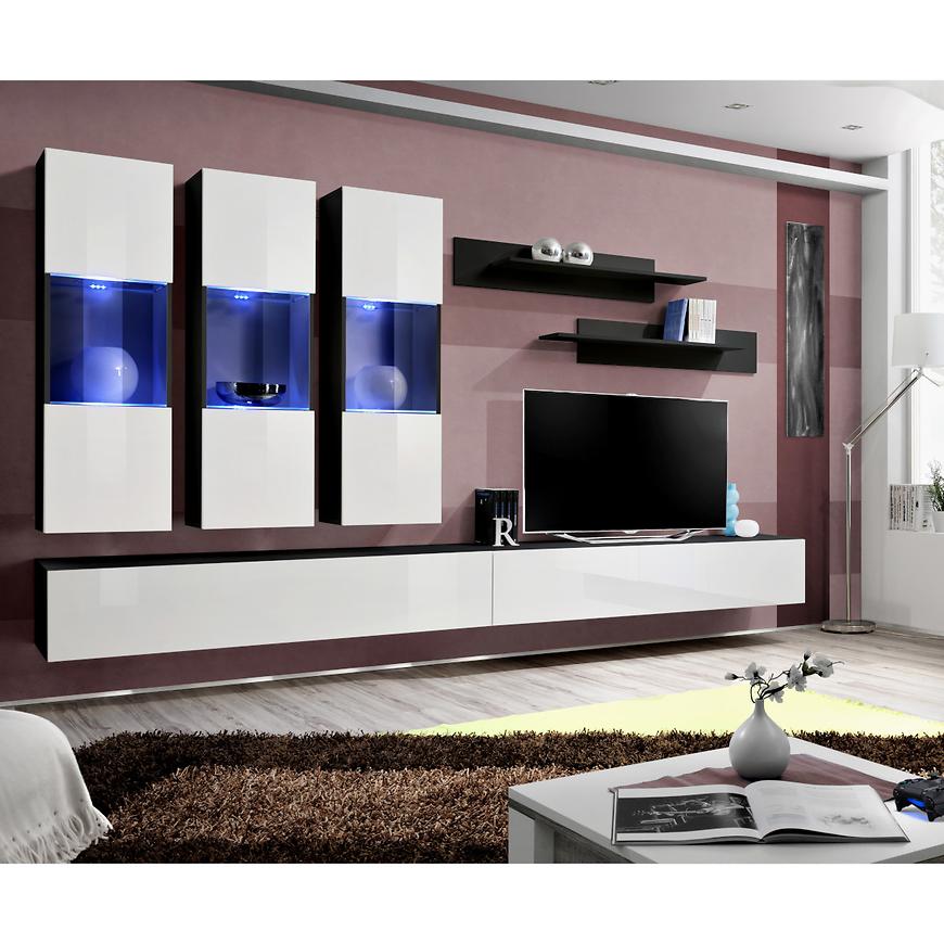 Obývací Stěna Fly E+Sklo Bily/Černá Zw Fy E2 Baumax