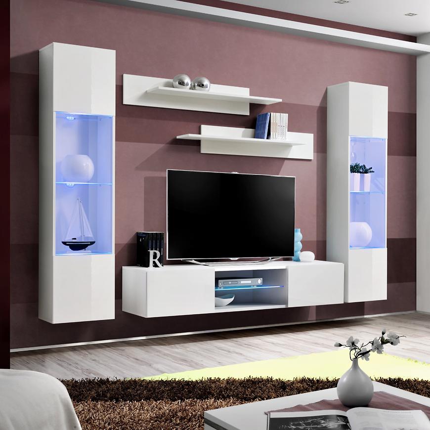 Obývací Stěna Fly O+Sklo Bily Ww Fy O3 Baumax