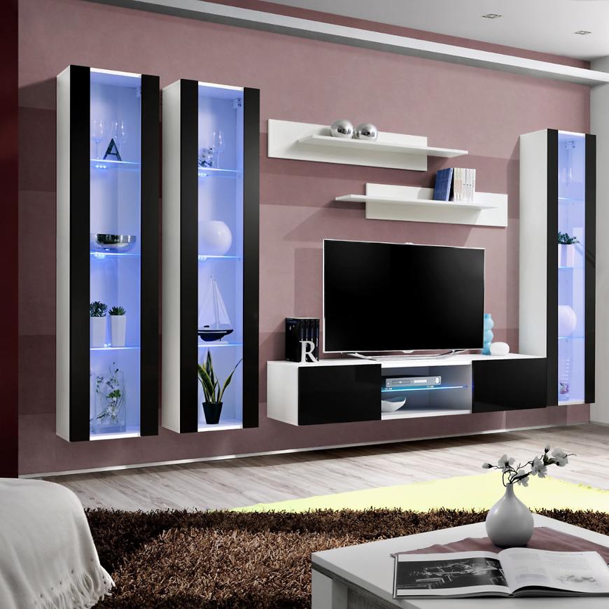 Obývací Stěna Fly P+Sklo Černá /BILY Ws Fy P2 Baumax