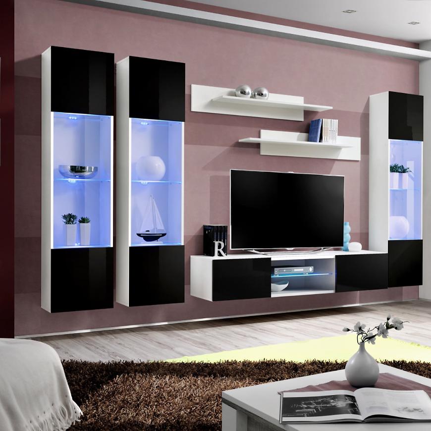 Obývací Stěna Fly P+Sklo Černá /BILY Ws Fy P3 Baumax