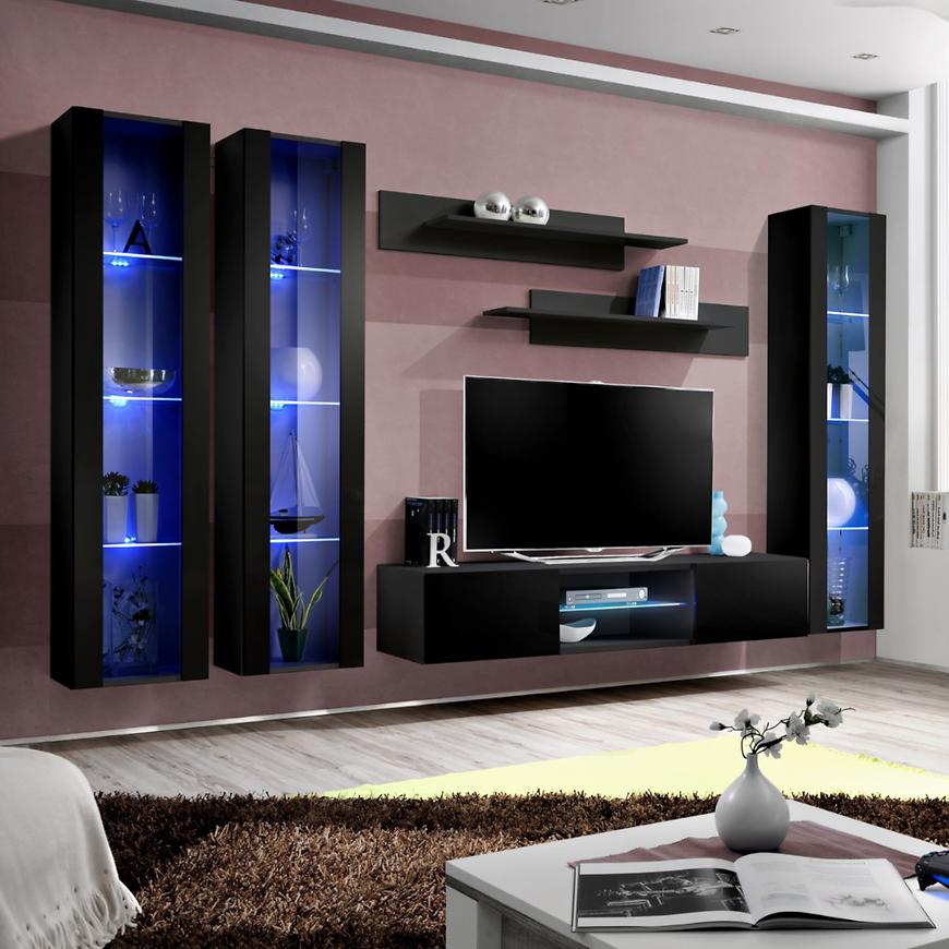 Obývací Stěna Fly P+Sklo Černá Zz Fy P2 Baumax