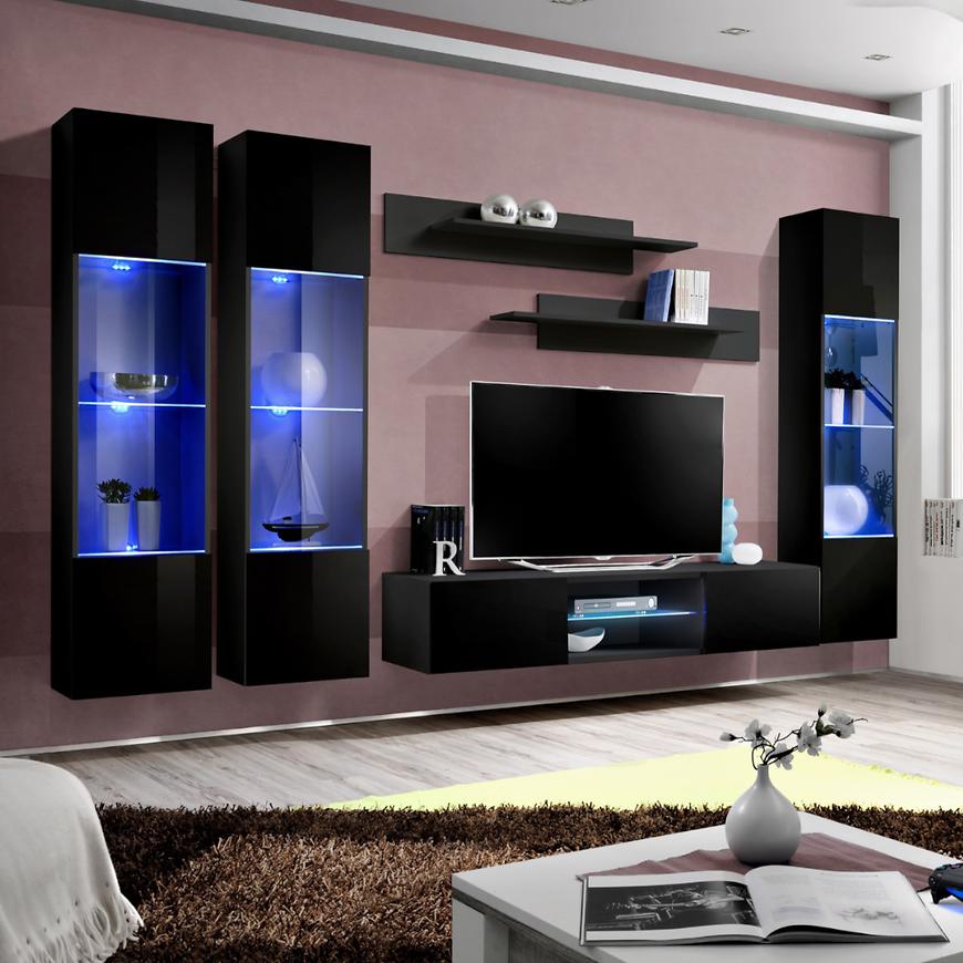 Obývací Stěna Fly P+Sklo Černá Zz Fy P3 Baumax