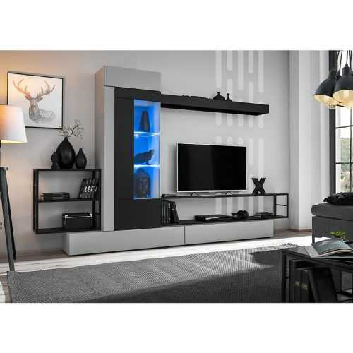 Obývací Stěna Rebel 300cm Černý/Perła Gray Baumax