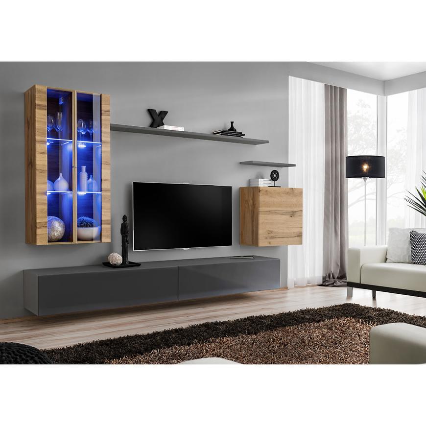 Obývací Stěna Switch Sklo+Led Xii Wotan/Grafit Baumax