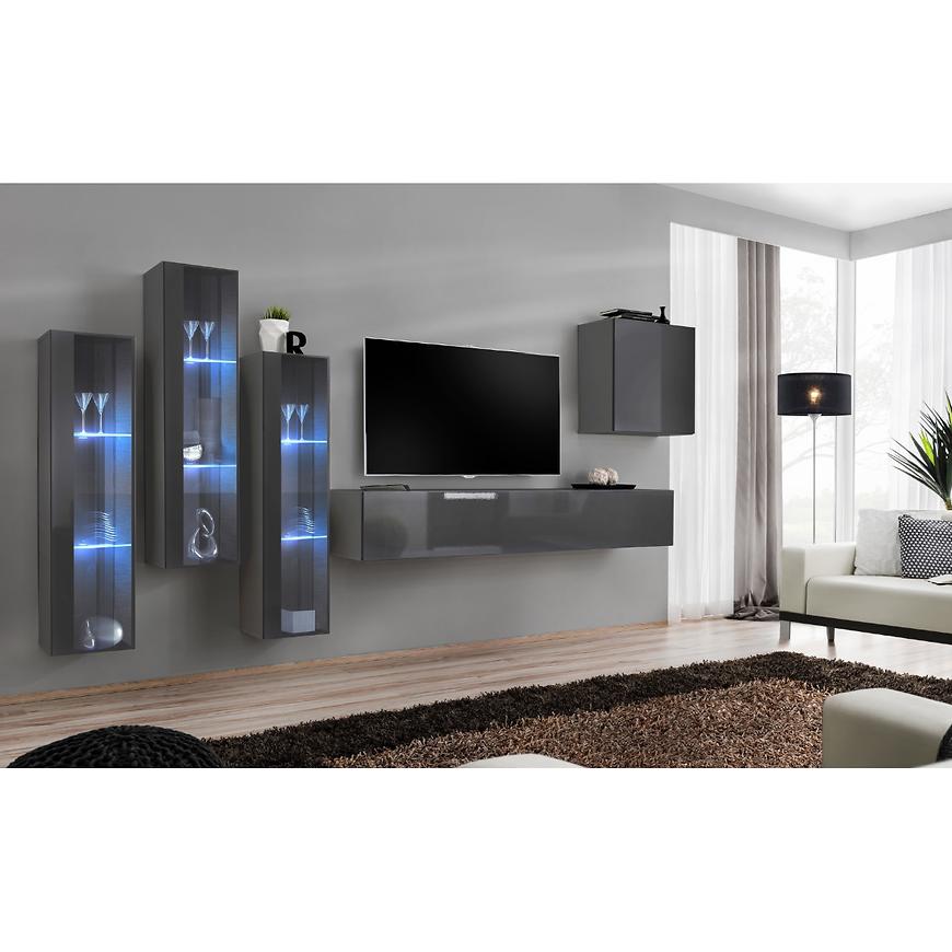 Obývací Stěna Switch Sklo+Led Xiii Grafit Baumax