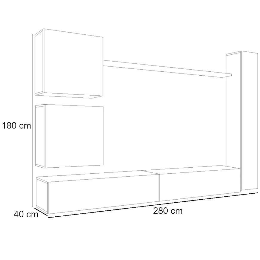 Obývací Stěna Switch VIII Černá/Bílý Baumax