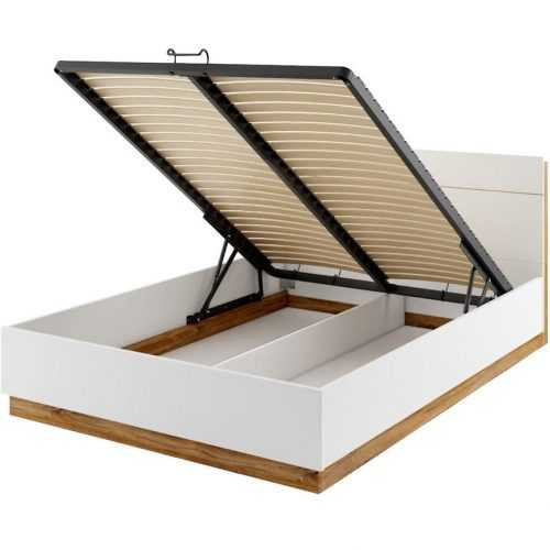 Postel Dentro 160cm Bílý/Dub Styrling Baumax