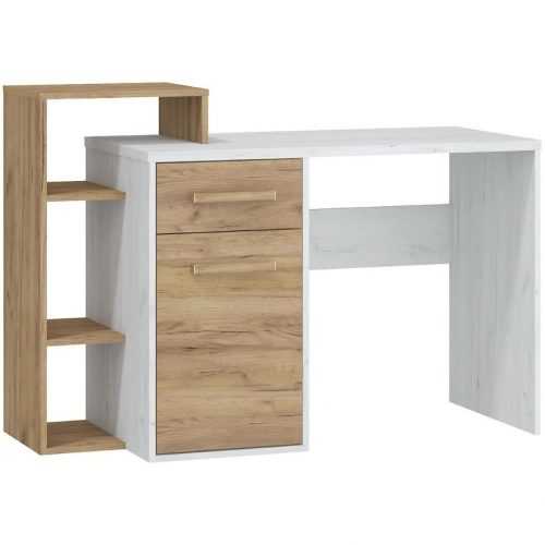 Psací Stůl Rio 127cm Dub Craft Bílý/Zlatý L Baumax