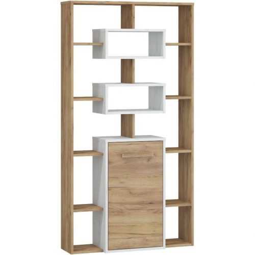 Regál Rio 85cm Dub Craft Bílý/Zlatý 1D Baumax