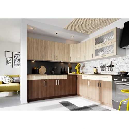 Rohova Kuch. Linka Blanca 230x210cm Dub Sonoma/Akacja S Deskou Baumax