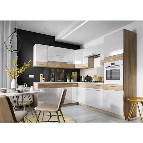 Rohova Kuch. Linka Mocca 210x250cm Bílá Lesk Bez Pracovní Deskou Baumax