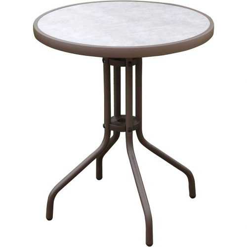 Skleněný stůl imitace betonu hnědá Baumax