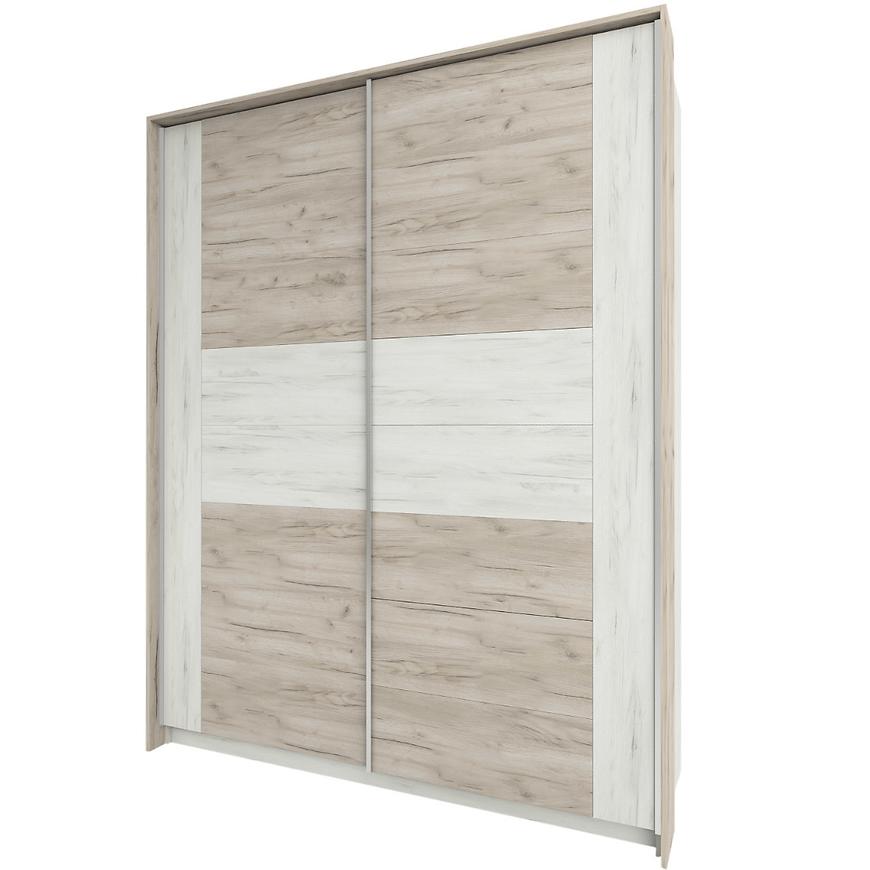 Skříň 180cm Milana Oak Grey Craft/Oak White Craft Baumax
