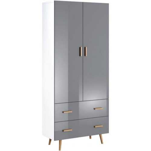 Skříň Brilo 90cm Bílá/Šedá Lak