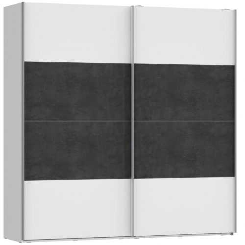 Skříň Olivia 220cm Bílá/Beton Baumax