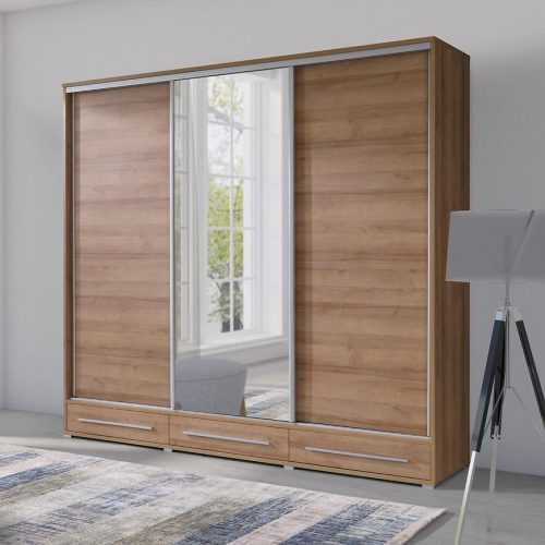 Skříň Se Zrcadlem Hajfa 255 cm Dub Riviera Baumax