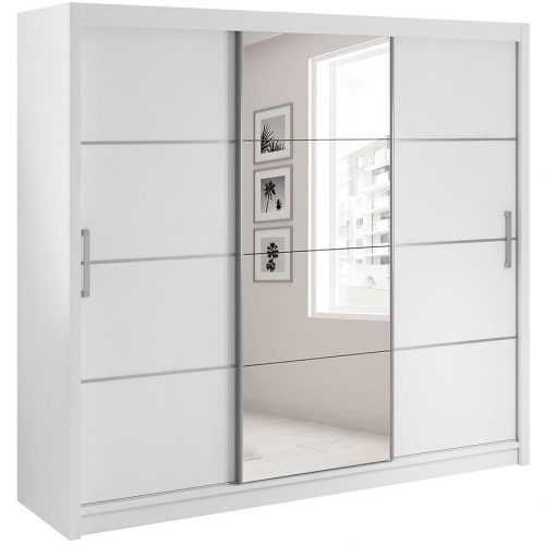 Skříň Verona 220cm Bílý/Zrcadlo Baumax