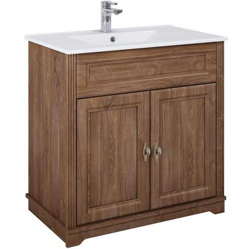 Skříňka s umyvadlem modřín Retro 2D0S 60 Baumax