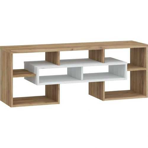 TV Stolek Rio 127cm Dub Craft Bílý/Zlatý Baumax