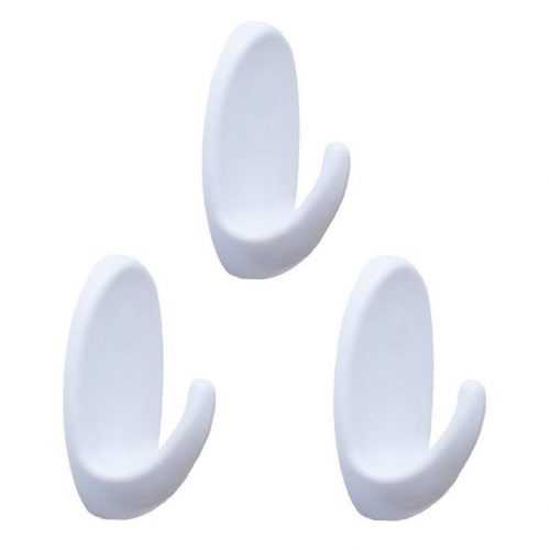 Věšák plastový bílý oval 3ks Baumax
