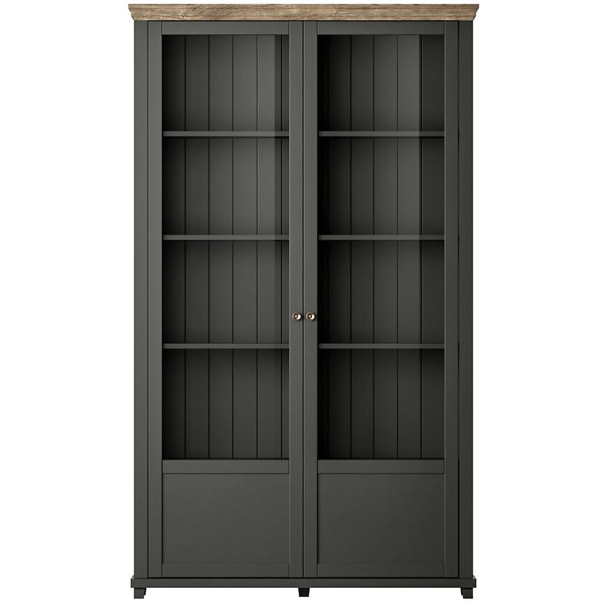 Vitrína 2d Evora 13 Dub Lefkas/Zelená Baumax