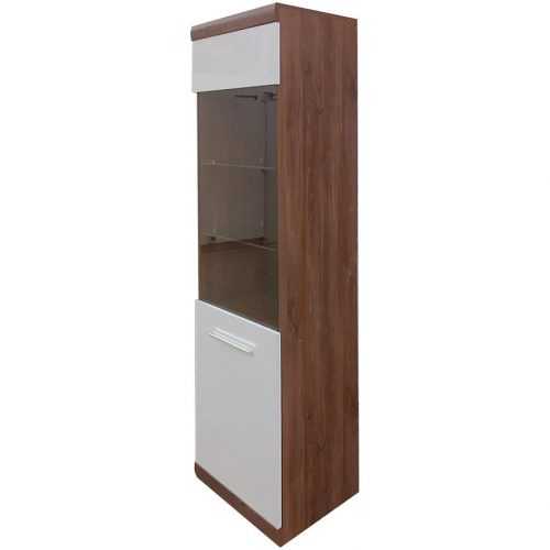 Vitrína Coria 51cm Bílý Lesk/Dub Stirling Baumax