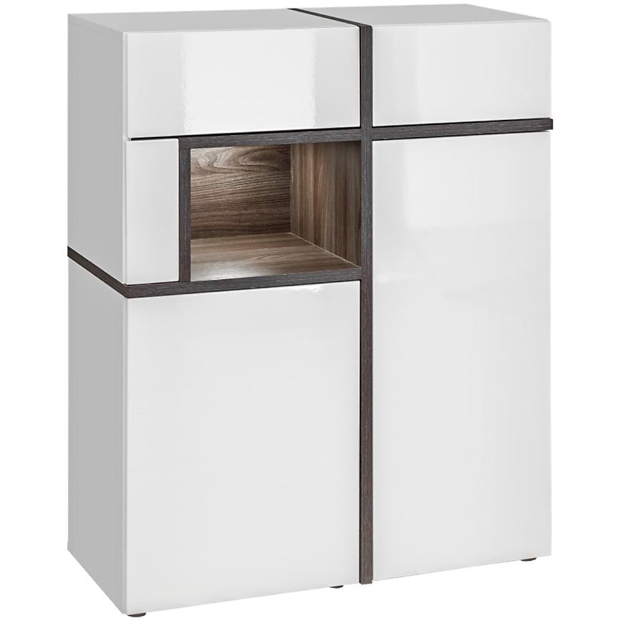 Vitrína Nízka Cross Bily/Perla Elm Pew Cs Wsn Baumax