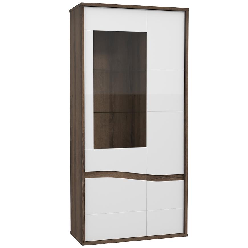 Vitrína White Sea 95cm Ušlechtilý Dub/Bílý Lesk Baumax