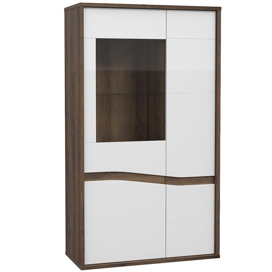 Vitrína White Sea 95cm Ušlechtilý Dub/Bílý Lesk Baumax