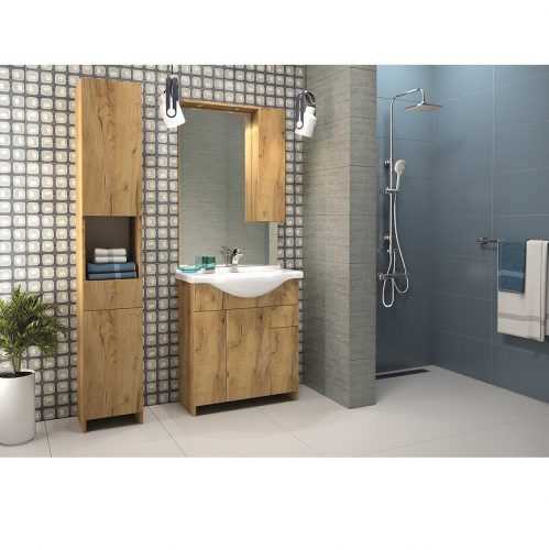 Vysoká skříňka zlatý dub Bratislava 2D1S 32 Baumax