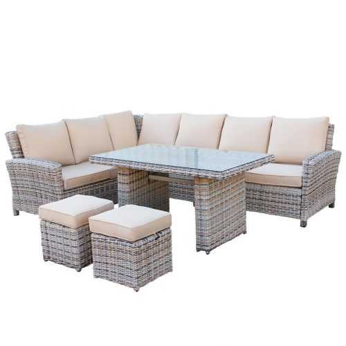 Zahradní rohová sedačka ratan Montana béžová Baumax