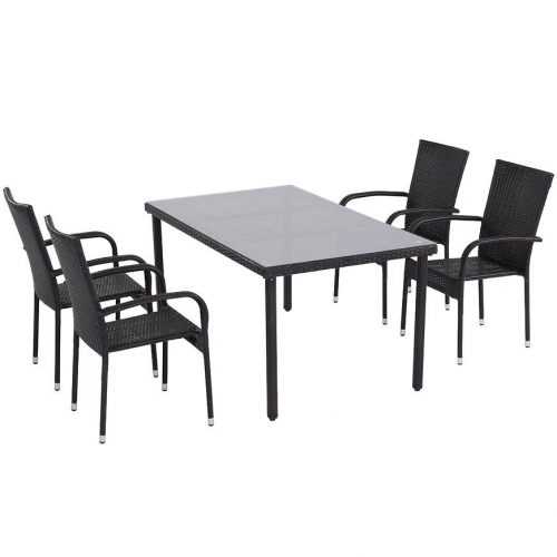 Zahradní sada ratan Haiti 1+4 hnědý Baumax