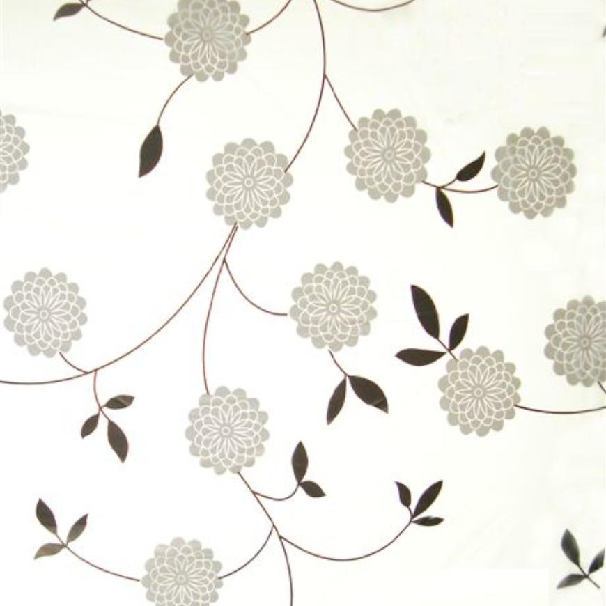 Závěs s kolečky Basic Flowers šedý 180x200 Bisk Baumax