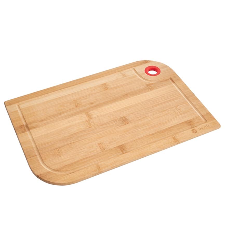 Dřevěné prkýnko bambus a silikon očko 39x26x1cm Baumax