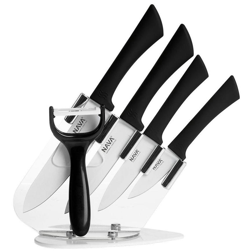 Nože ocel/keram. ve stojánku akryl 6 dílná misty 10-054 Baumax