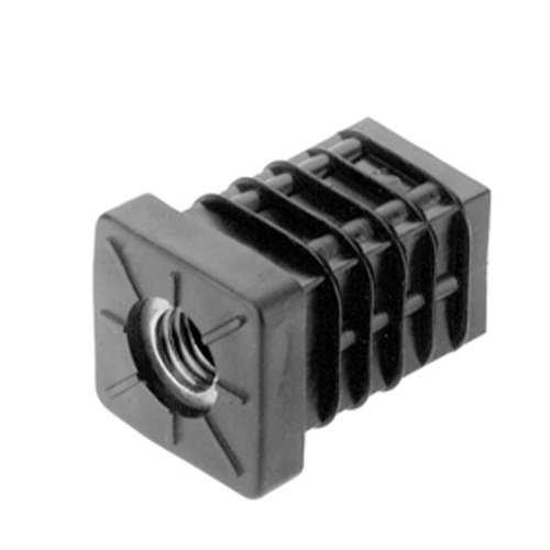 Záslepka obdélníková se závitem delší černá - 20x20x1-2mm M8