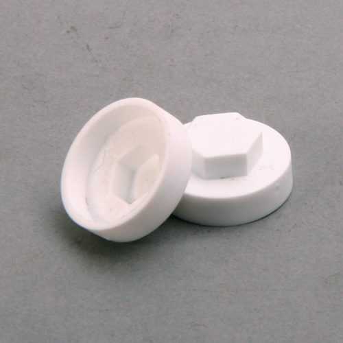 Krytka pro šestihran s límcem bílá - M6/10mm