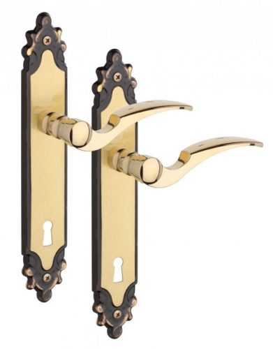 Rostex Romance štítové dveřní kování - klika-knoflík pro klíč 72mm Ti