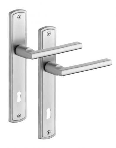 Rostex Brit štítové dveřní kování - klika-klika pro vložku 90mm Nerez mat