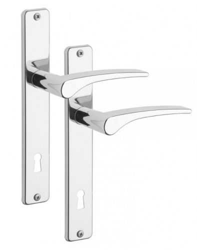 Rostex Praktik štítové dveřní kování - klika-knoflík pro klíč 72mm Cr - nerez