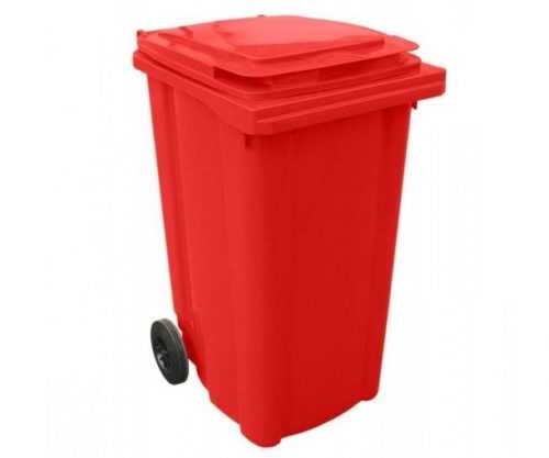 Popelnice plastová 240l s kolečky - červená