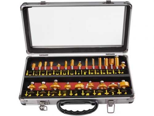 Sada tvarových fréz 8mm SK plátky 24ks + kufr Extol Premium 44039